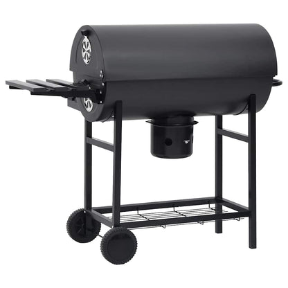 Holzkohlegrill Grillwagen mit Deckel Seitenablage Warmhalterost BBQ