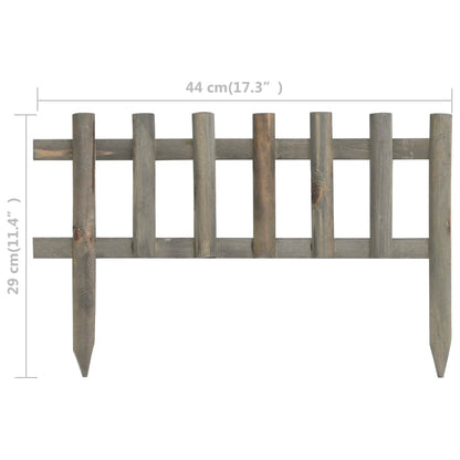 Rasenkanten 10 Stk. Tannenholz 4,4 m Beeteinfassung Grau 44 x 29 cm