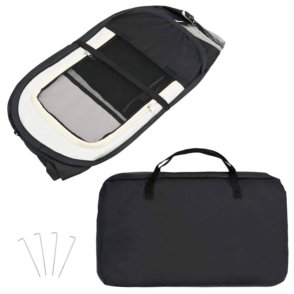 vidaXL Foldable Puppy Playpen with Carrying Bag Black 125x125x61 cm