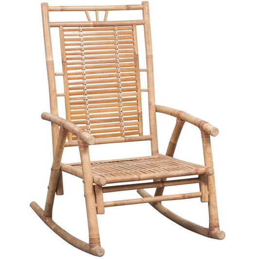 vidaXL rocking chair with cushion, bamboo