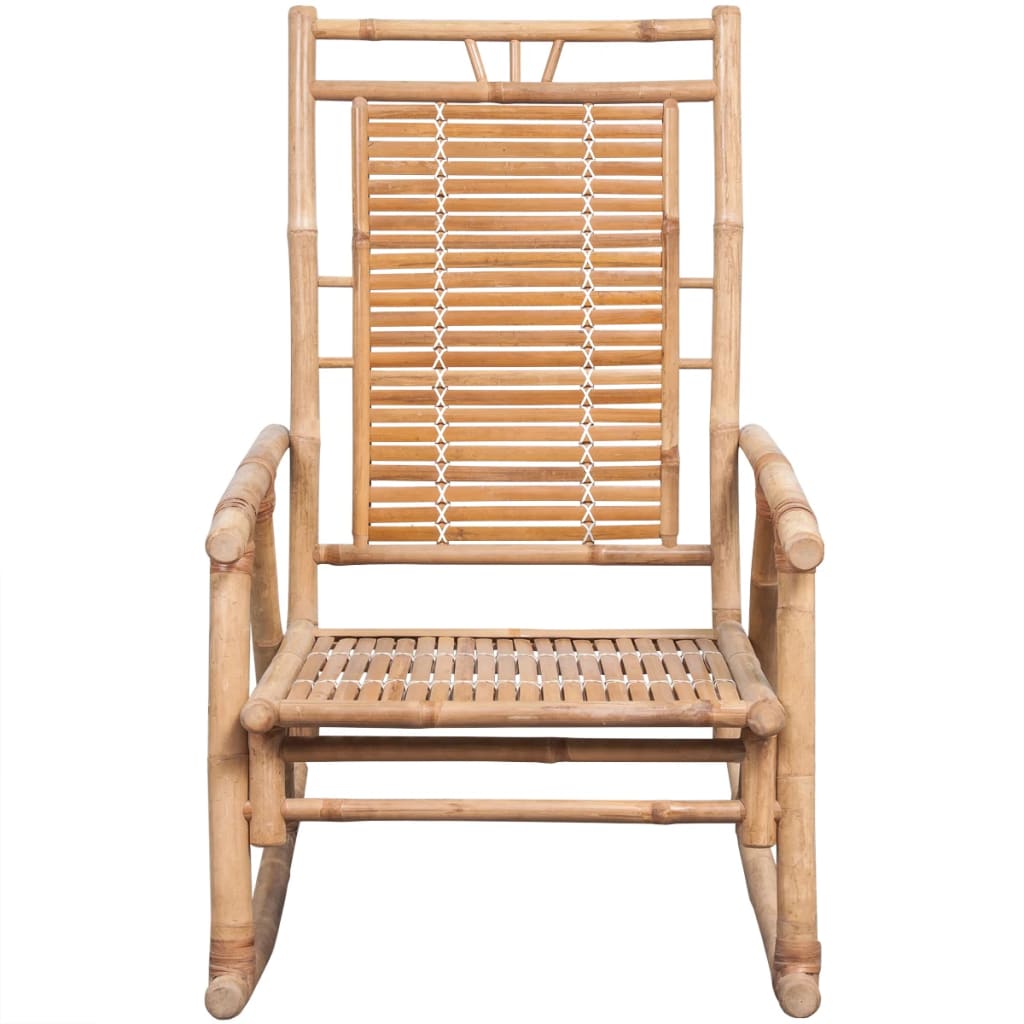 Schaukelstuhl Bambus-Holz 66 x86x105 cm mit Auflage Gartenstuhl