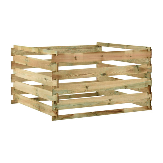 Slatted composter, wooden composter, 120x120x70 cm, impregnated pine wood