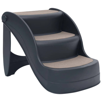 Hundetreppe 3 Stufen Klappbar Dunkelgrau 38x50x38 cm Haustiertreppe
