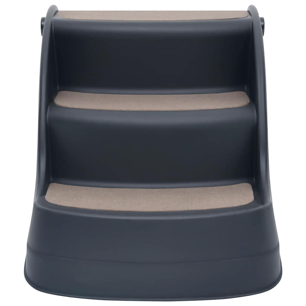 Hundetreppe 3 Stufen Klappbar Dunkelgrau 38x50x38 cm Haustiertreppe