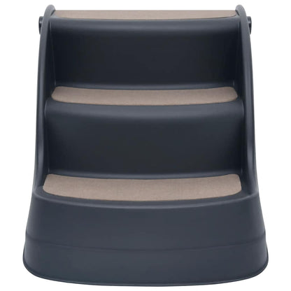 Hundetreppe 3 Stufen Klappbar Dunkelgrau 38x50x38 cm Haustiertreppe
