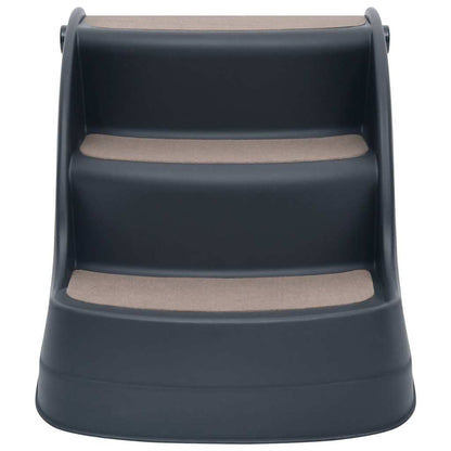 Hundetreppe 3 Stufen Klappbar Dunkelgrau 38x50x38 cm Haustiertreppe