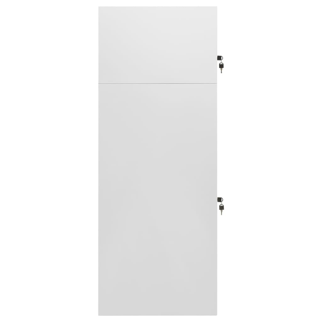 Sattelschrank Hellgrau 53x53x140 cm Stahl Aufbewahrungsschrank abschließbar