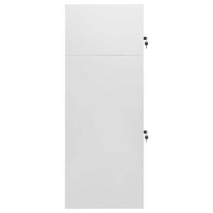 Sattelschrank Hellgrau 53x53x140 cm Stahl Aufbewahrungsschrank abschließbar