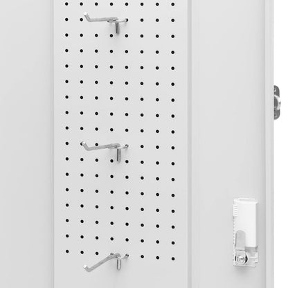 Sattelschrank Hellgrau 53x53x140 cm Stahl Aufbewahrungsschrank abschließbar