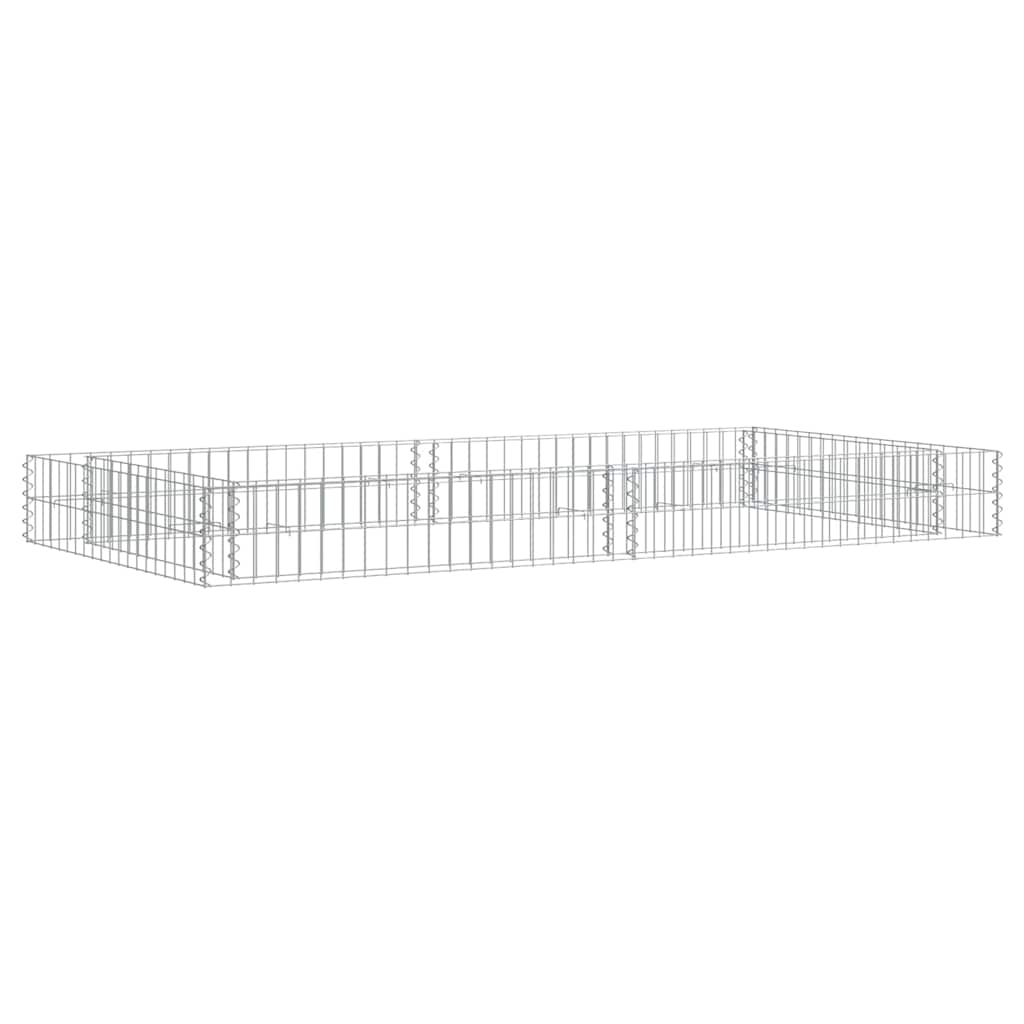 Gabionen-Hochbeet Verzinkter Stahl 200x100x20 cm Steinkorb Grau Silber
