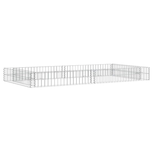 Gabion raised bed, galvanized steel, 200x100x20 cm, stone basket, grey/silver
