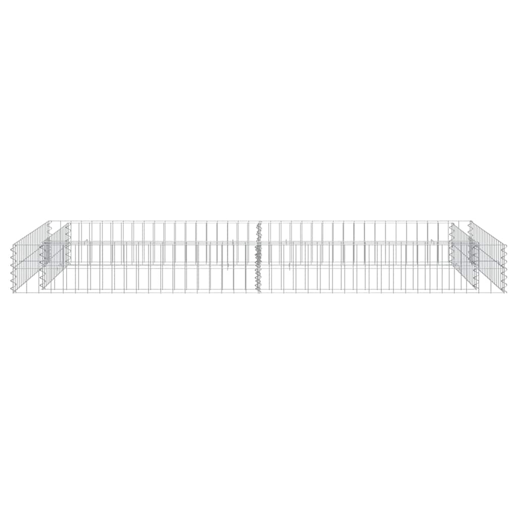 Gabionen-Hochbeet Verzinkter Stahl 200x100x20 cm Steinkorb Grau Silber