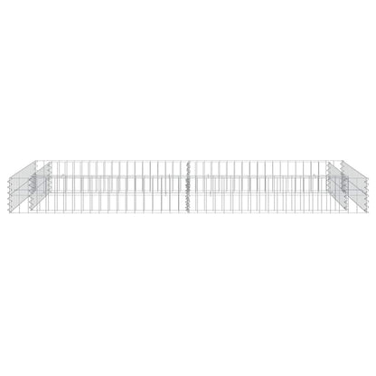 Gabionen-Hochbeet Verzinkter Stahl 200x100x20 cm Steinkorb Grau Silber