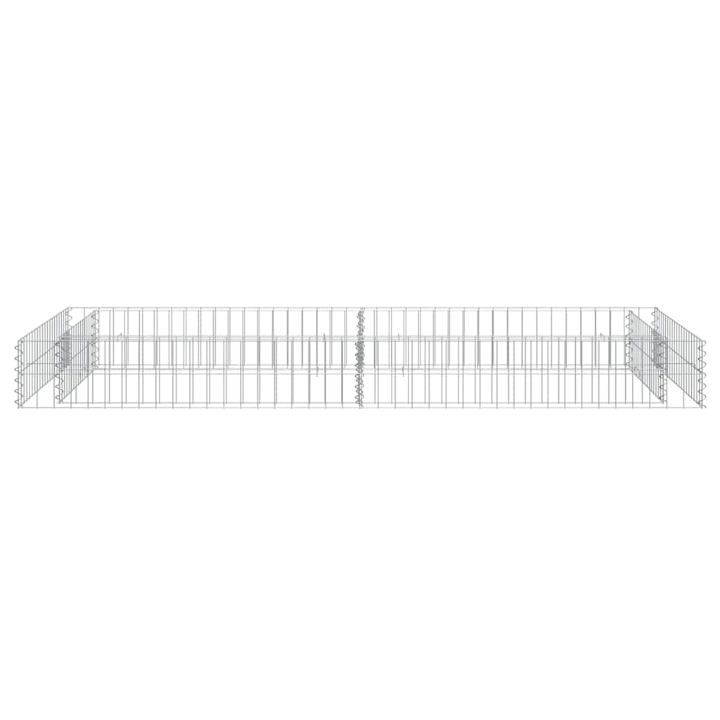 Gabionen-Hochbeet Verzinkter Stahl 200x100x20 cm Steinkorb Grau Silber
