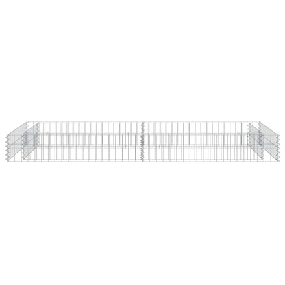 Gabionen-Hochbeet Verzinkter Stahl 200x100x20 cm Steinkorb Grau Silber