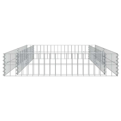 Gabionen-Hochbeet Verzinkter Stahl 200x100x20 cm Steinkorb Grau Silber