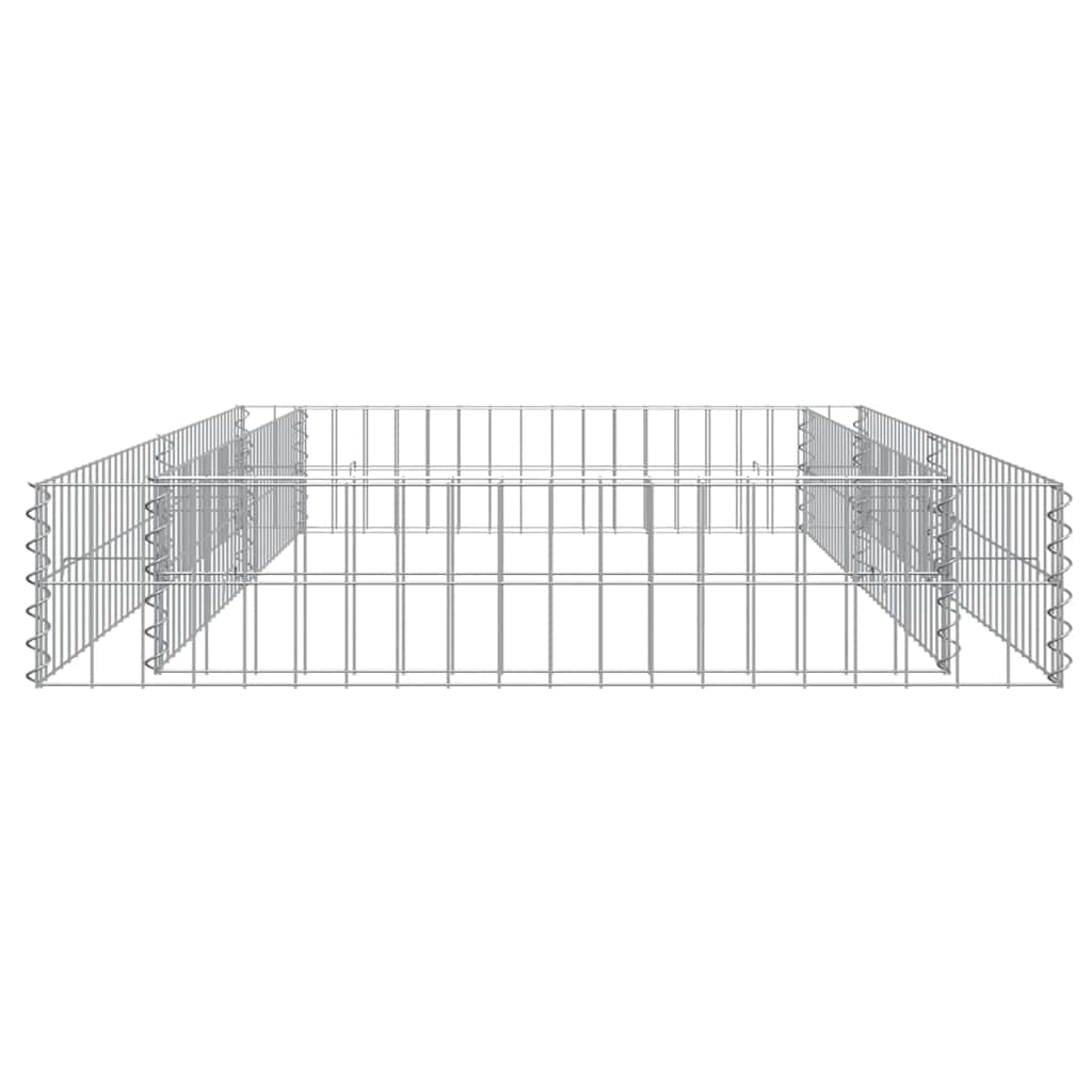 Gabionen-Hochbeet Verzinkter Stahl 200x100x20 cm Steinkorb Grau Silber