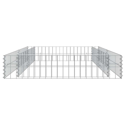 Gabionen-Hochbeet Verzinkter Stahl 200x100x20 cm Steinkorb Grau Silber