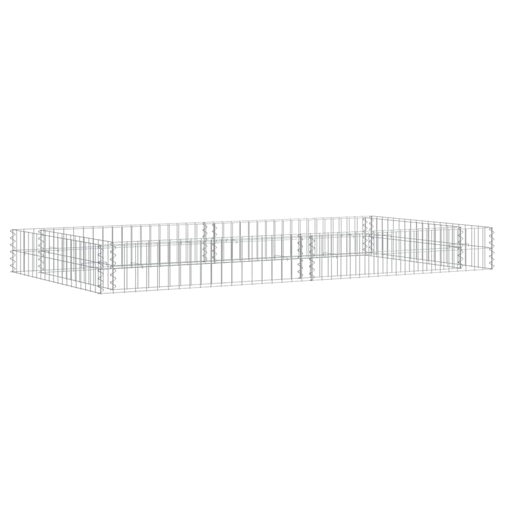 Gabionen-Hochbeet Verzinkter Stahl 200x100x20 cm Steinkorb Grau Silber