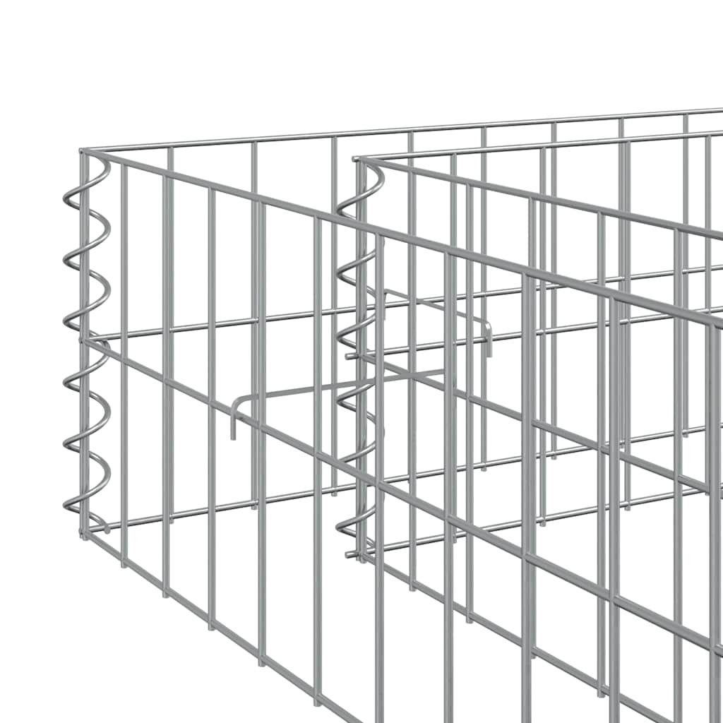 Gabionen-Hochbeet Verzinkter Stahl 200x100x20 cm Steinkorb Grau Silber