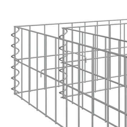 Gabionen-Hochbeet Verzinkter Stahl 200x100x20 cm Steinkorb Grau Silber