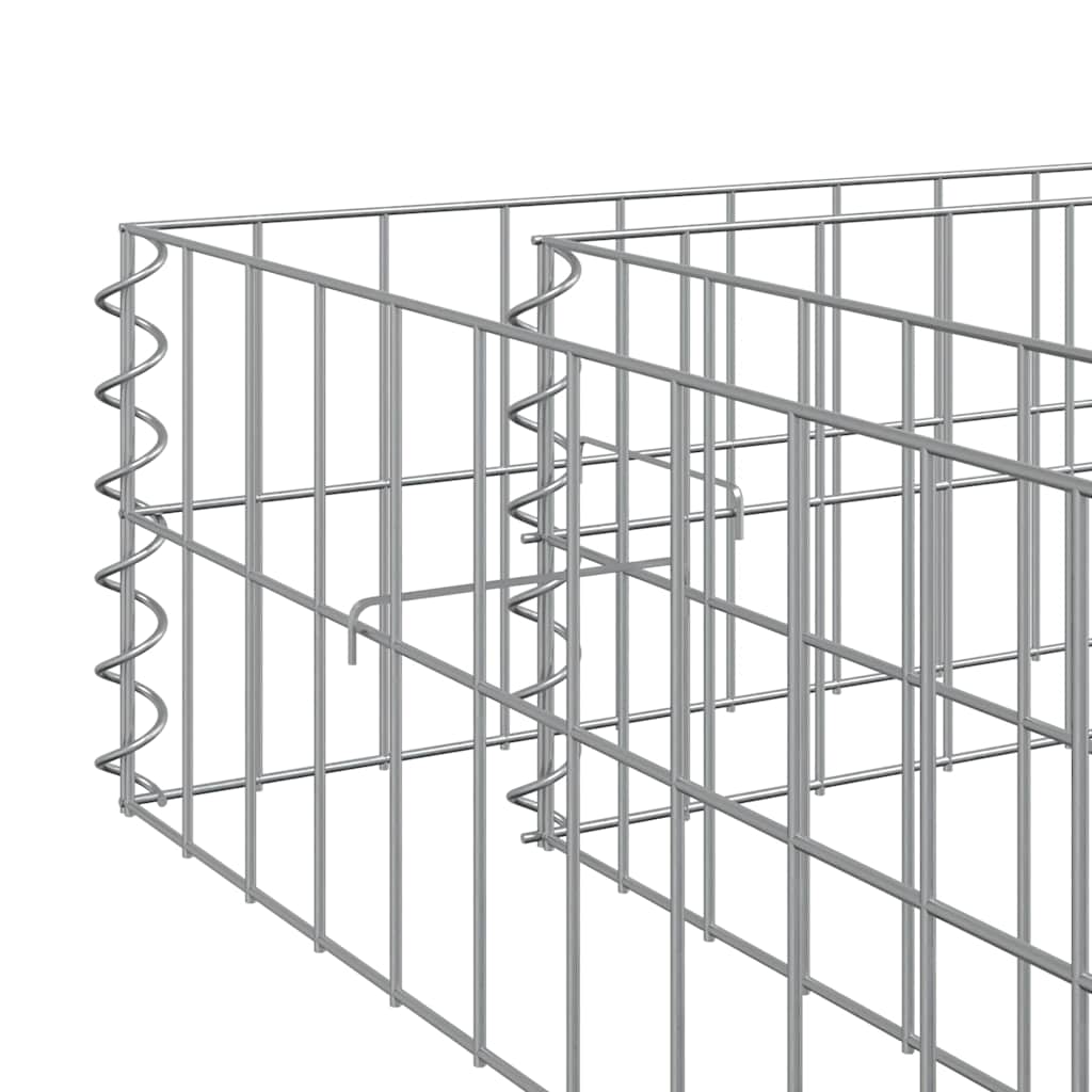 Gabionen-Hochbeet Verzinkter Stahl 200x100x20 cm Steinkorb Grau Silber