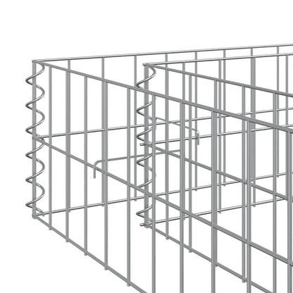 Gabionen-Hochbeet Verzinkter Stahl 200x100x20 cm Steinkorb Grau Silber
