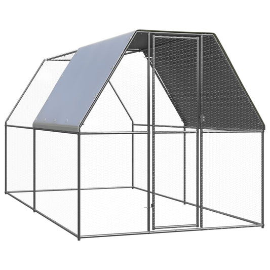 Hühnerkäfig Hühnerstall Stahl 2 x 4 x 2 m Auslauf Freigehege Tierkäfig Geflügelstalll