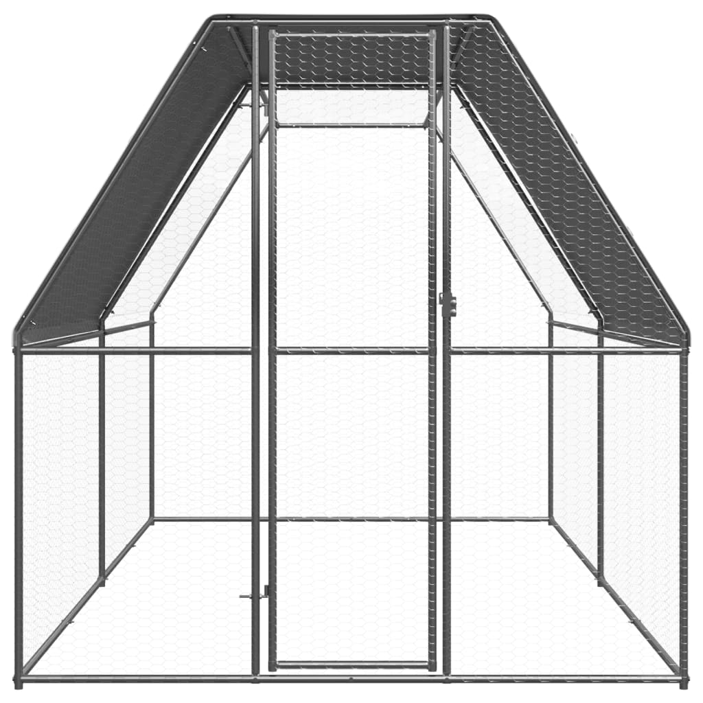 Hühnerkäfig Hühnerstall Stahl 2 x 4 x 2 m Auslauf Freigehege Tierkäfig Geflügelstalll