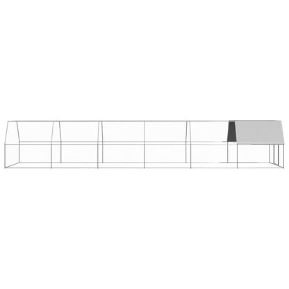 Hühnerkäfig Hühnerstall Stahl 3 x 12 x 2 m Auslauf Freigehege Tierkäfig Geflügelstall