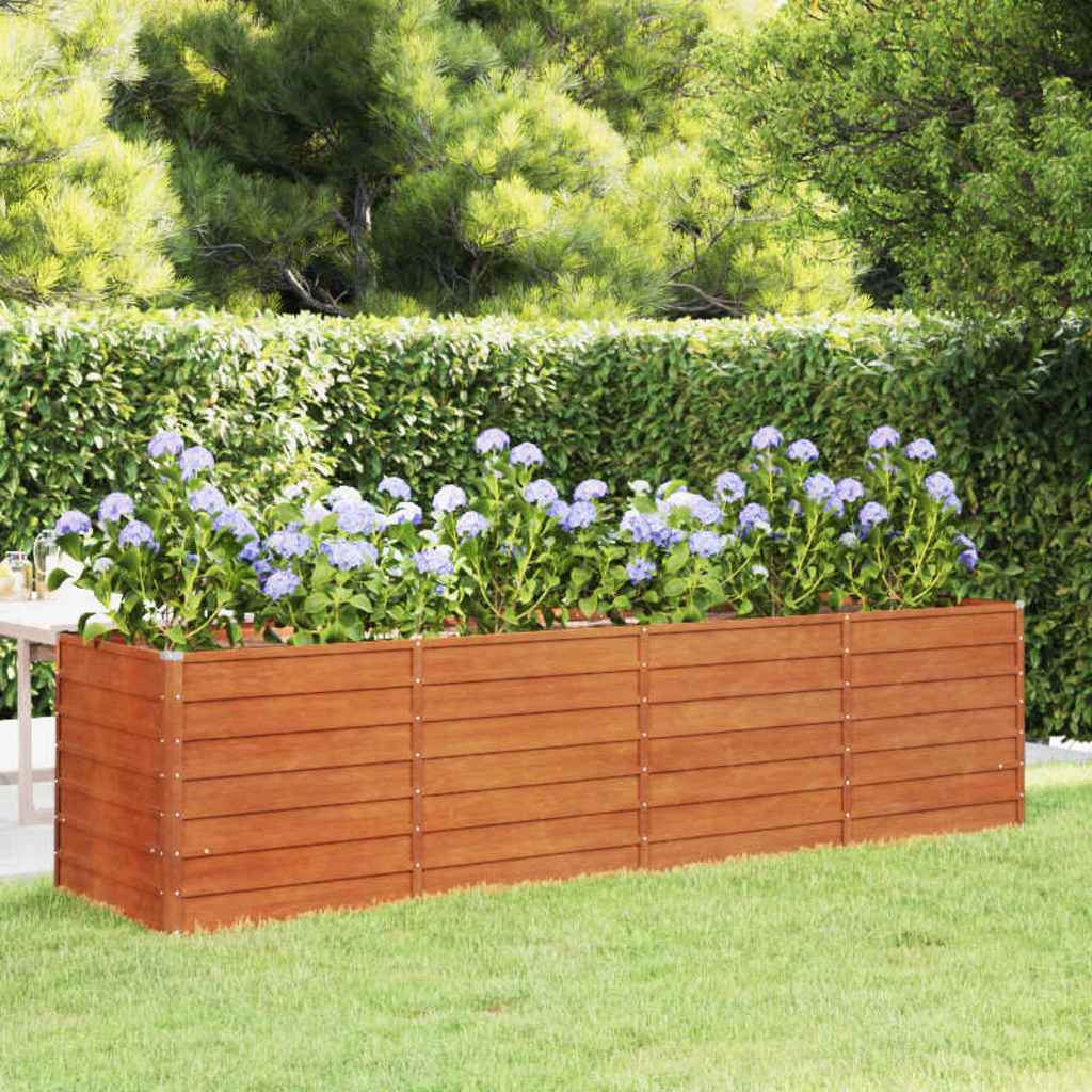 Hochbeet 320x80x77 cm Cortenstahl rostig Pflanzbeet Pflanzkasten