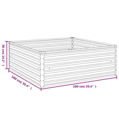 Hochbeet 100x100x36 cm Cortenstahl rostig Pflanzbeet Pflanzkasten