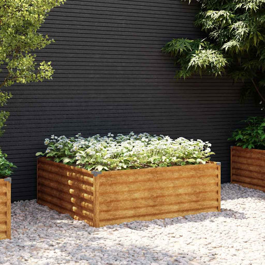 Hochbeet 100x100x36 cm Cortenstahl rostig Pflanzbeet Pflanzkasten