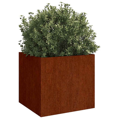 2 pcs. Raised bed 49x47x46 cm Corten steel rusty plant bed plant box with base