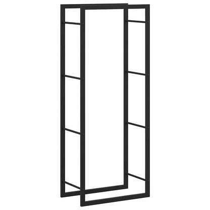 Kaminholzregal Brennholzregal 50x28x132 cm Stahl Schwarz schmal hoch