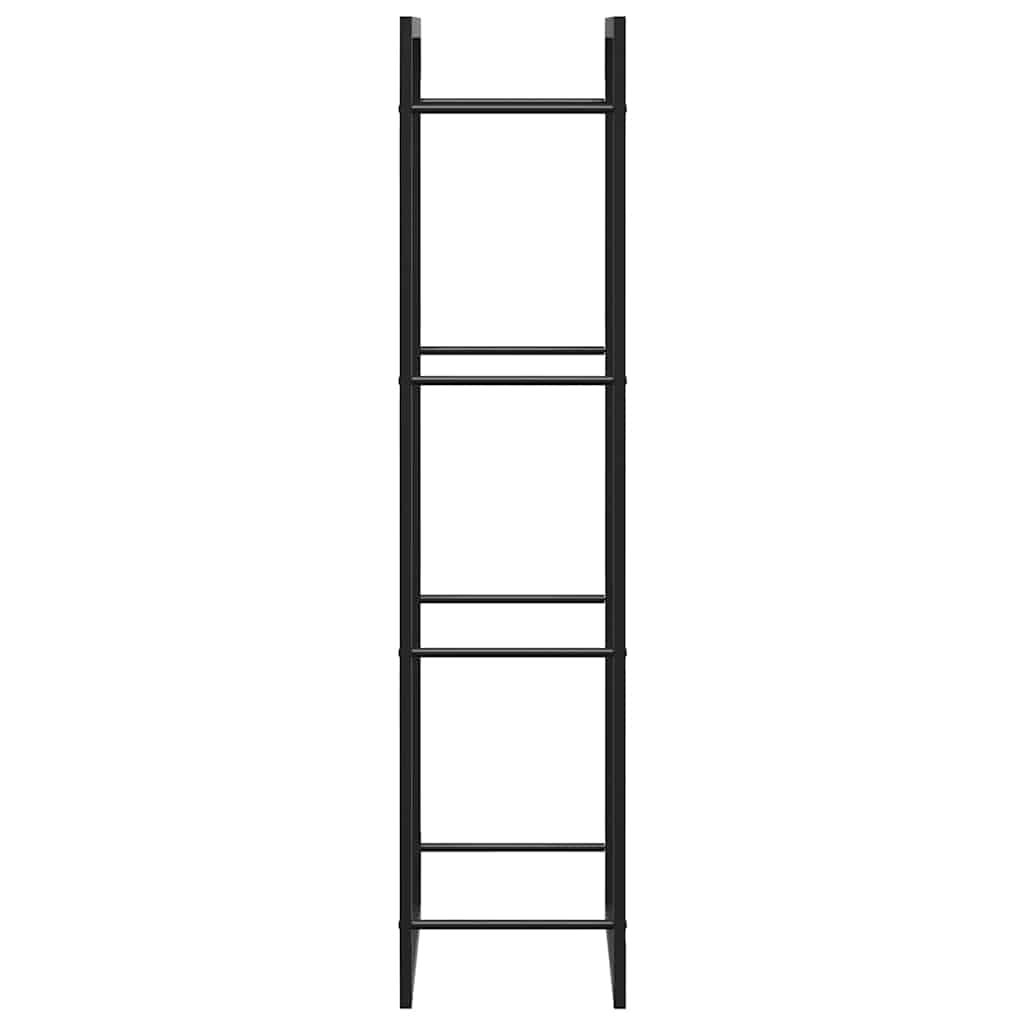 Kaminholzregal Brennholzregal 50x28x132 cm Stahl Schwarz schmal hoch