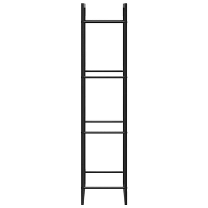 Kaminholzregal Brennholzregal 50x28x132 cm Stahl Schwarz schmal hoch