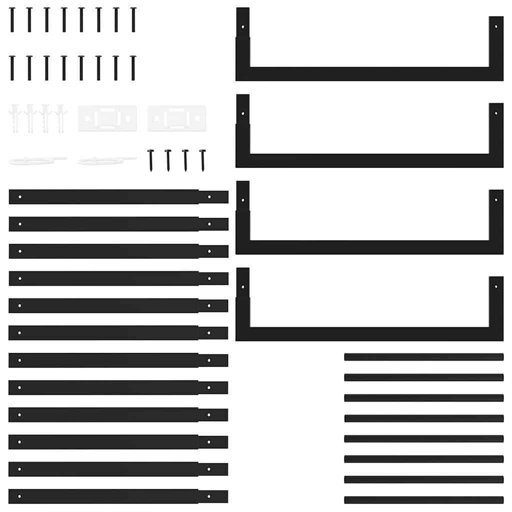 Kaminholzregal Brennholzregal 50x28x132 cm Stahl Schwarz schmal hoch