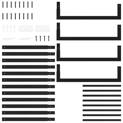 Kaminholzregal Brennholzregal 50x28x132 cm Stahl Schwarz schmal hoch