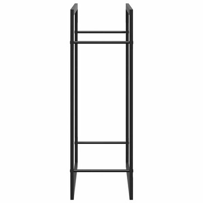 Kaminholzregal Brennholzregal 80x28x86 cm Stahl Schwarz kompakt Wandhalterung