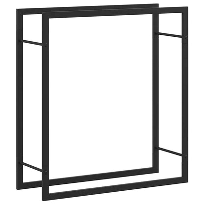 Kaminholzregal Brennholzregal 80x28x86 cm Stahl Schwarz kompakt Wandhalterung