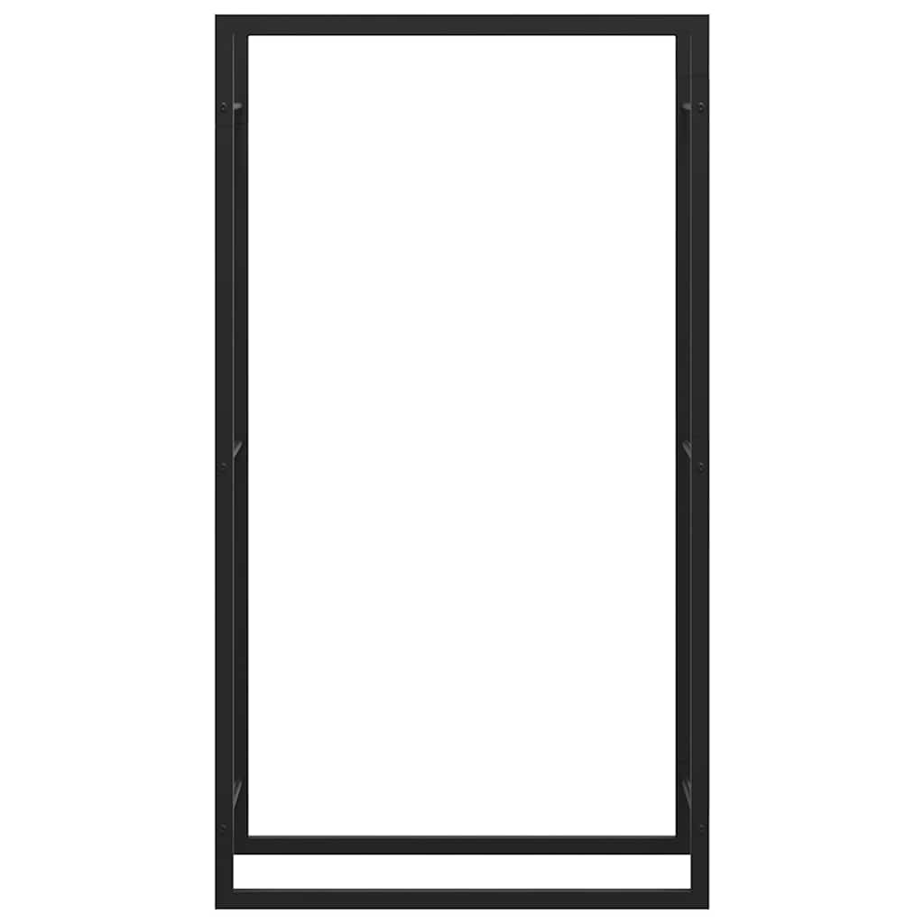 Brennholzständer Kaminholzregal 80x28x154 cm Stahl Schwarz hoch schmal