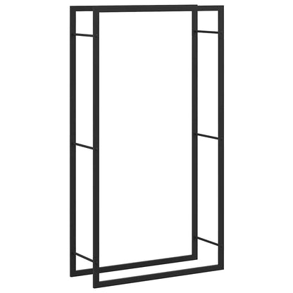 Brennholzständer Kaminholzregal 80x28x154 cm Stahl Schwarz hoch schmal