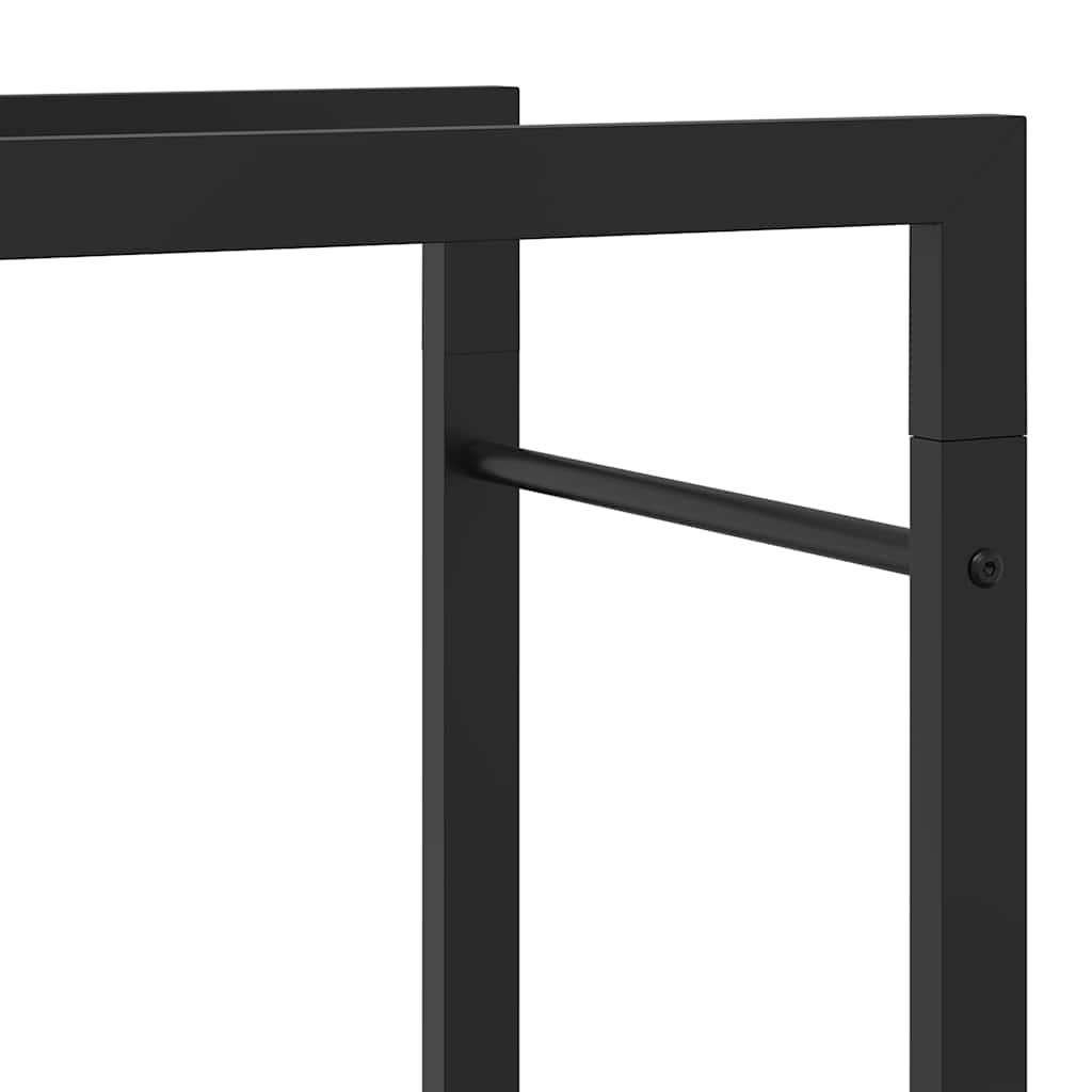 Brennholzständer Kaminholzregal 80x28x154 cm Stahl Schwarz hoch schmal