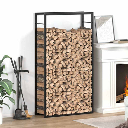 Brennholzständer Kaminholzregal 80x28x154 cm Stahl Schwarz hoch schmal