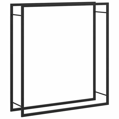 Kaminholzregal Brennholzregal 110x28x116 cm Stahl Schwarz schmal Wandhalterung