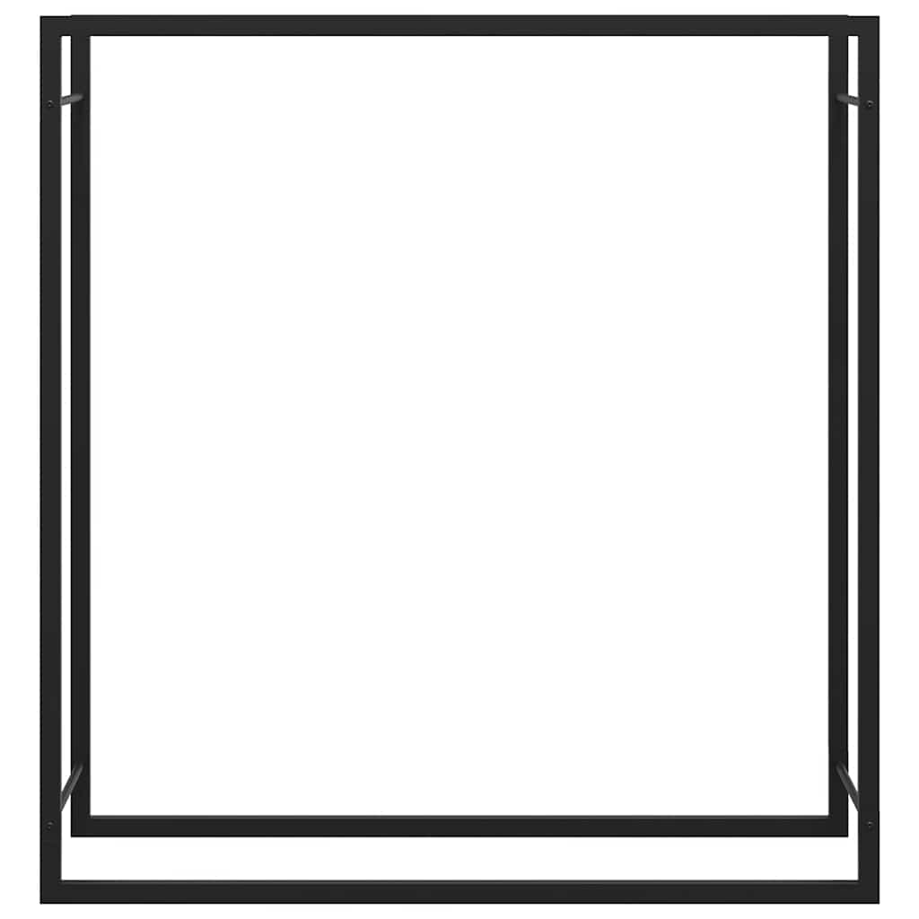 Kaminholzregal Brennholzregal 110x28x116 cm Stahl Schwarz schmal Wandhalterung