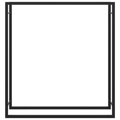 Kaminholzregal Brennholzregal 110x28x116 cm Stahl Schwarz schmal Wandhalterung
