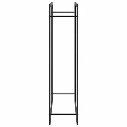 Kaminholzregal Brennholzregal 110x28x116 cm Stahl Schwarz schmal Wandhalterung