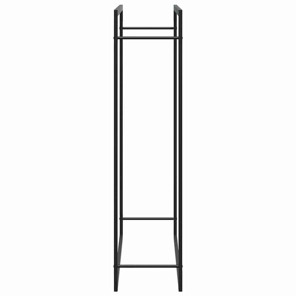 Kaminholzregal Brennholzregal 110x28x116 cm Stahl Schwarz schmal Wandhalterung